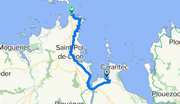 Route de la Grande Grève 6362B, Carantec naar Rue Armand Rousseau 3, Roscoff