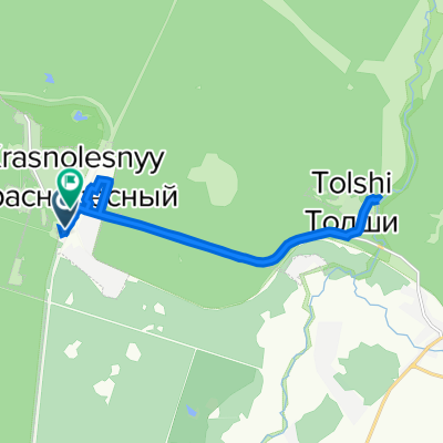 От улица Фрунзе 12, Краснолесный до улица Генерала Лохматикова 15А, Краснолесный