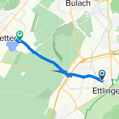 Ettlingen, Ettlingen nach Messeallee, Rheinstetten