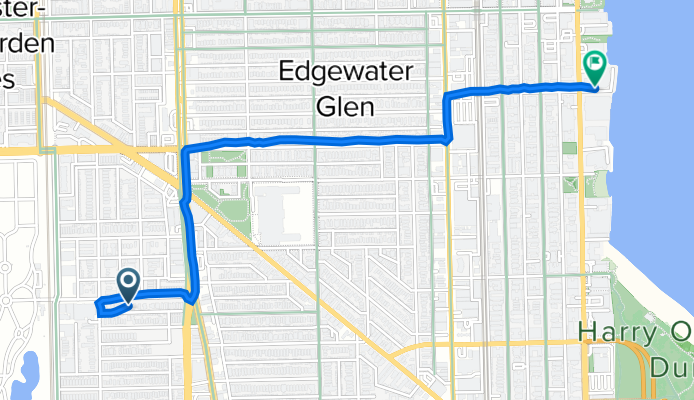 1709 W Rosehill Dr, Chicago to 6101 N Sheridan Rd, Chicago