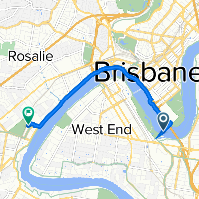 Goodwill Bridge, South Brisbane to 32 Patrick La, Toowong