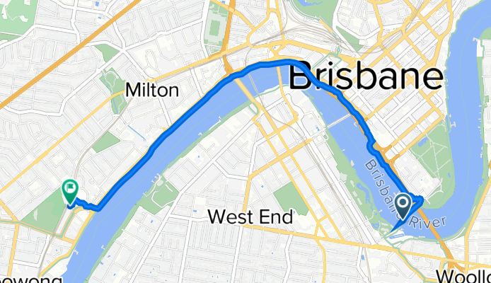 Goodwill Bridge, South Brisbane to 32 Patrick La, Toowong