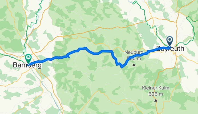 Friedrich-Puchta-Straße 10, Bayreuth nach Promenadestraße 6, Bamberg