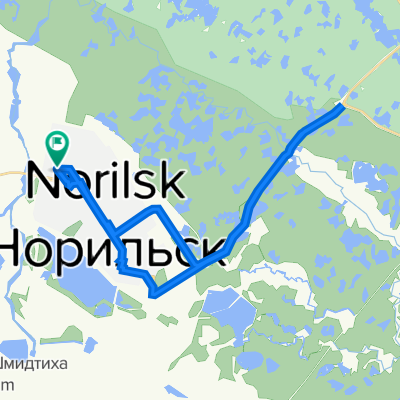 площадь Металлургов, 9, Норильск до площадь Металлургов, 9, Норильск