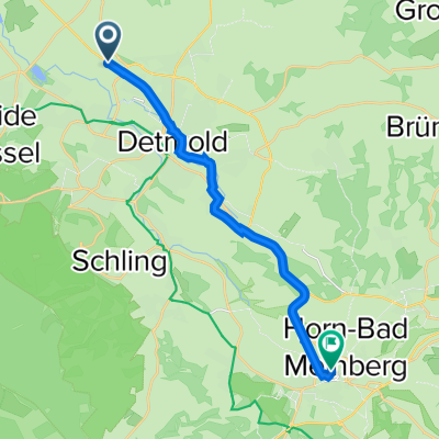 Lagesche Straße 244, Detmold nach Wiesenstraße 24, Horn-Bad Meinberg