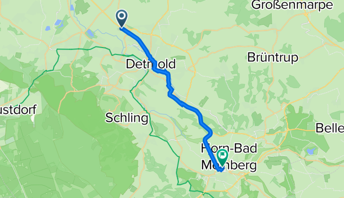 Lagesche Straße 244, Detmold nach Wiesenstraße 24, Horn-Bad Meinberg