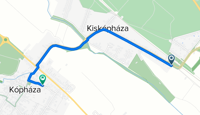 Béke utca 101, Kópháza nach Fő utca 28, Kópháza