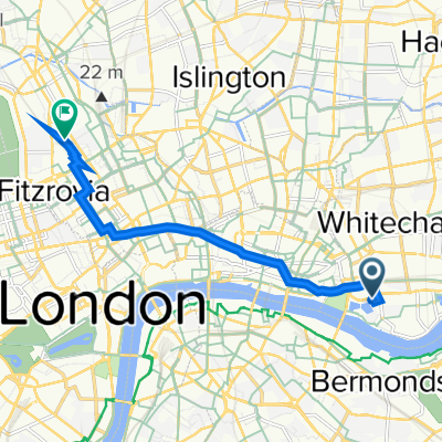 1 Thomas More St, London to Barnby St, London