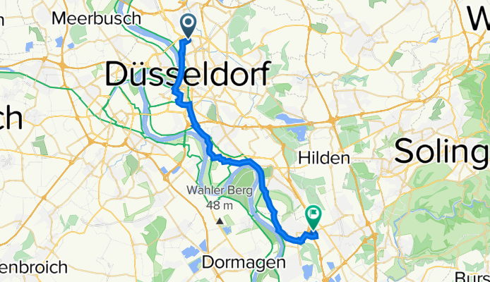 Tannenstraße 19, Düsseldorf nach Felix-Wankel-Straße 1, Langenfeld (Rheinland)