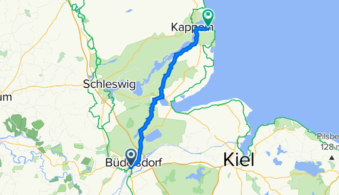 Torstraße 5, Rendsburg nach Olpenitzer Dorfstraße 9, Kappeln