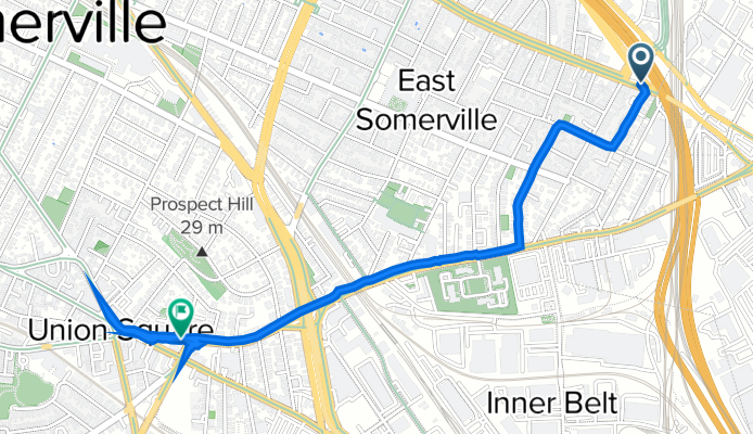 21 Broadway, Somerville to 247 Washington St, Somerville