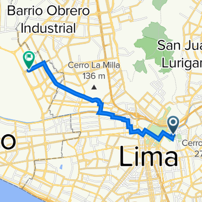 De Jirón Jauja 579, Cercado de Lima a Avenida Bocanegra 29, Callao