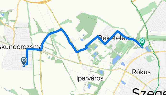 Barátság utca 21., Kiskundorozsma to Újrókus kert, Szeged
