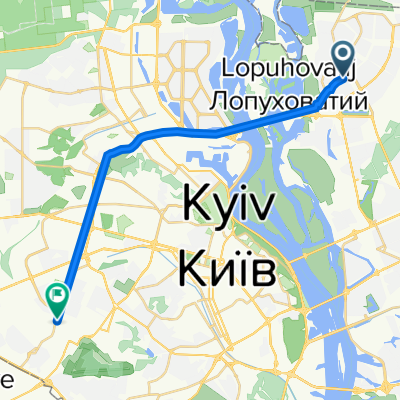 От вулиця Оноре де Бальзака 26А, Київ до Відрадний проспект 95э, Київ