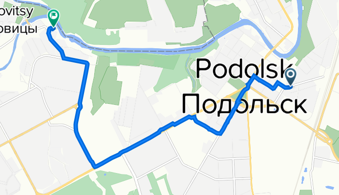 Революционный проспект, 23, Подольск до Беляевская улица, 11, Подольск