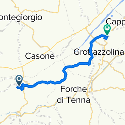 Largo Silvestro Baglioni 10, Belmonte Piceno nach Via Ugo La Malfa 11–17, Grottazzolina