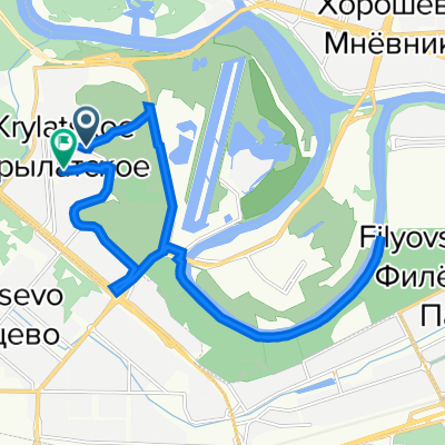 От Школа, Москва до Осенний бульвар 12 к 4, Москва