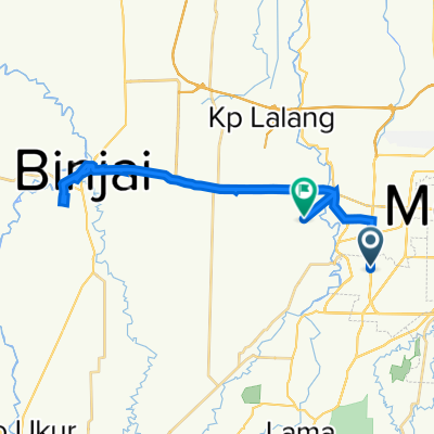 Jalan Gagak Hitam, Kecamatan Medan Selayang to HHPV+6QH, Kecamatan Sunggal