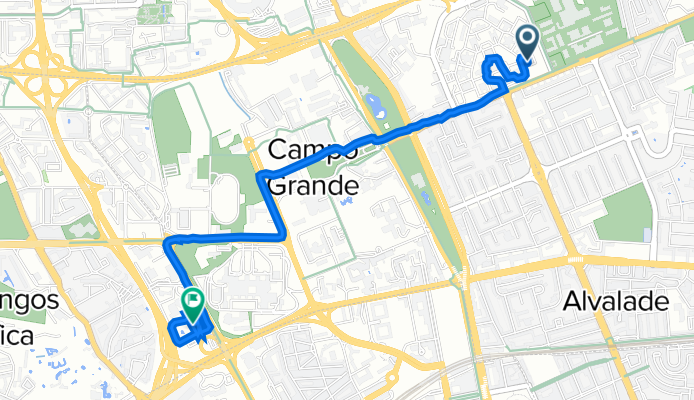 Campo Grande 1A, Lisboa to Rua Dr Bastos Gonçalves 1C, Lisboa