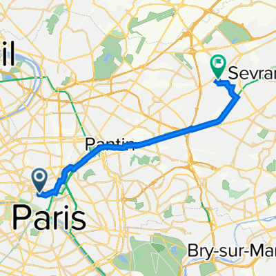 17 Place de la Bourse, Paris à 21bis Rue du Commandant Brasseur, Aulnay-sous-Bois