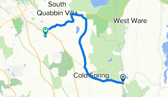 Cold Spring Rd, Belchertown to 29 Nathaniel Way, Belchertown