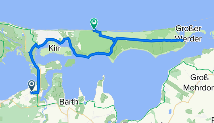 54.380° N 12.662° W nach 54.442° N 12.769° W