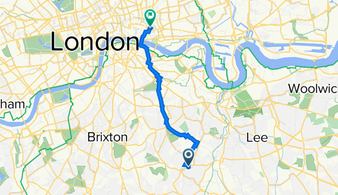 37 Sunderland Road, London to 16 Camomile St, London