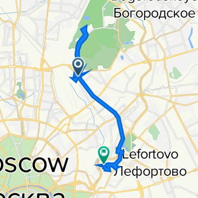 1-я Рыбинская улица, 2, Москва до Самокатная улица, 4 с19, Москва