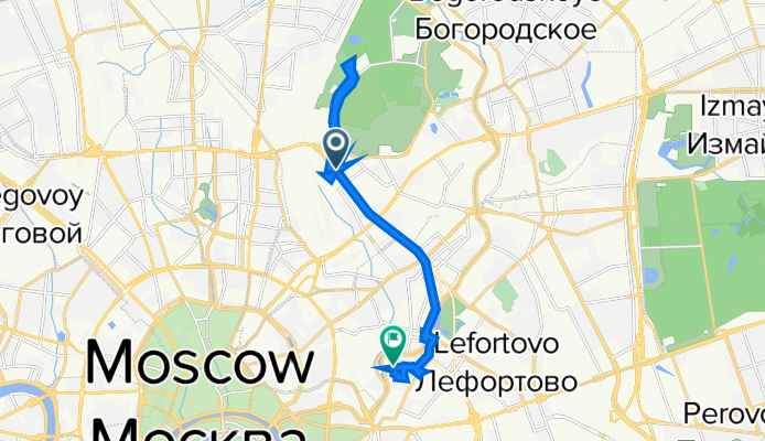 1-я Рыбинская улица, 2, Москва до Самокатная улица, 4 с19, Москва