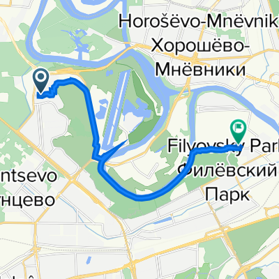 Осенняя улица, 24, Москва до Новозаводская улица, вл18, Москва