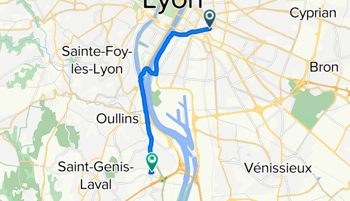 46 Rue Domer, Lyon to 135 Rue Henri Barbusse, Pierre-Bénite