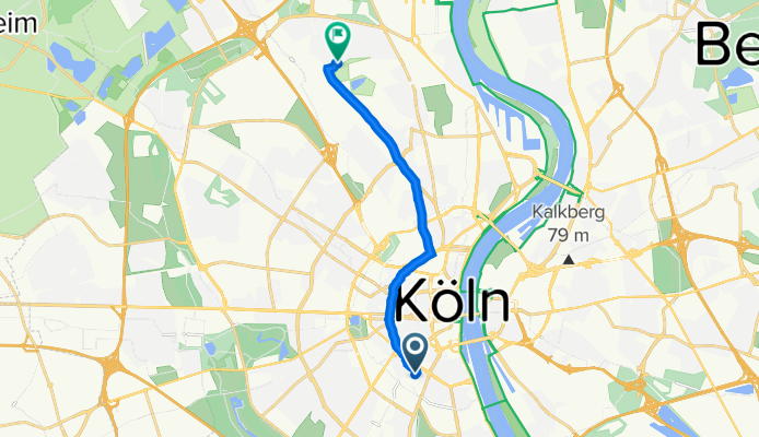 Hardefuststraße 10, Köln nach Ossietzkystraße 2, Köln