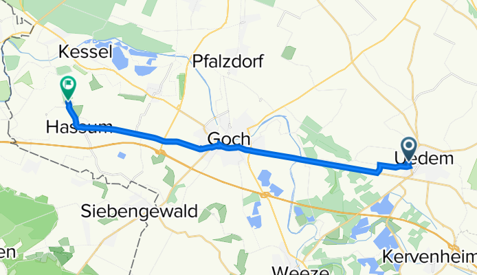 Alex-Devries-Straße 23, Uedem nach Bahnstraße 81, Goch