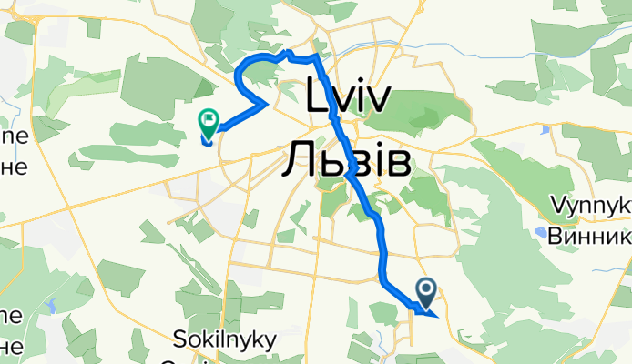Івана Кавалерідзе вулиця, 10, Львів to Вигода вулиця, 58, Львів