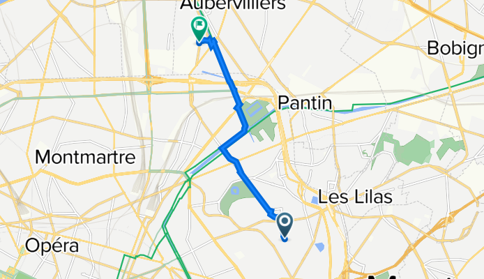 De 4 Impasse des Chevaliers, Paris à 52 Rue de la Haie Coq, Aubervilliers