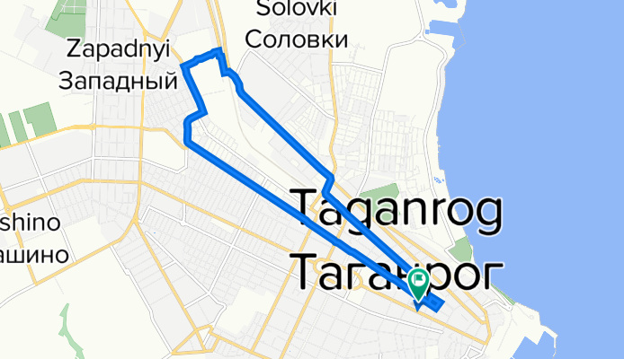 От Александровская улица 23, Таганрог до Александровская улица 23, Таганрог