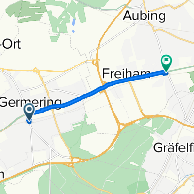 Untere Bahnhofstraße 50, Germering nach Bodenseestraße 253, München