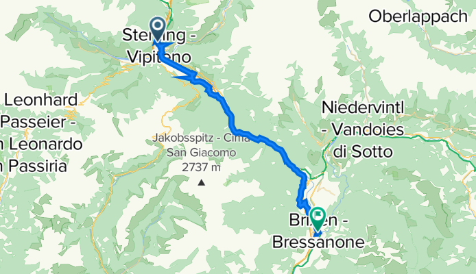 Via Streunturn 2, Vipiteno nach Piazza del Duomo 4, Bressanone