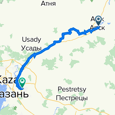 из Арска в Кзн (первые 40км полями, но с видами)