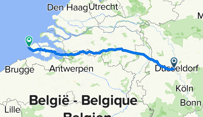 Hymgasse 20, Düsseldorf nach Molenwal 1, Westkapelle