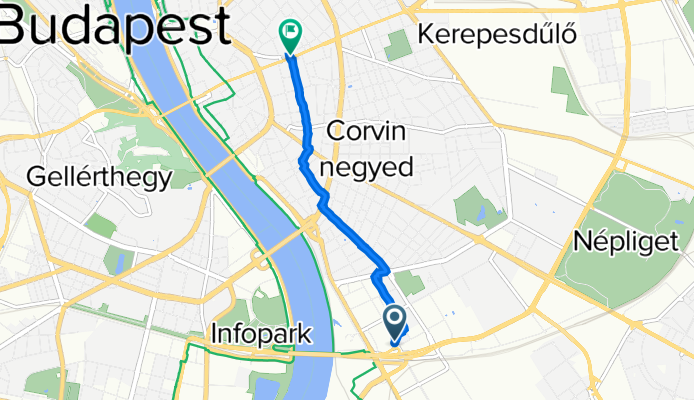 Máriássy utca 8., Budapest to Rákóczi út 18., Budapest