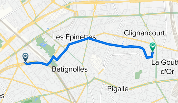116 Rue de Tocqueville, Paris à 80 Rue de Clignancourt, Paris