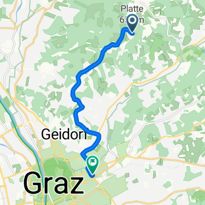 Platte Abfahrt