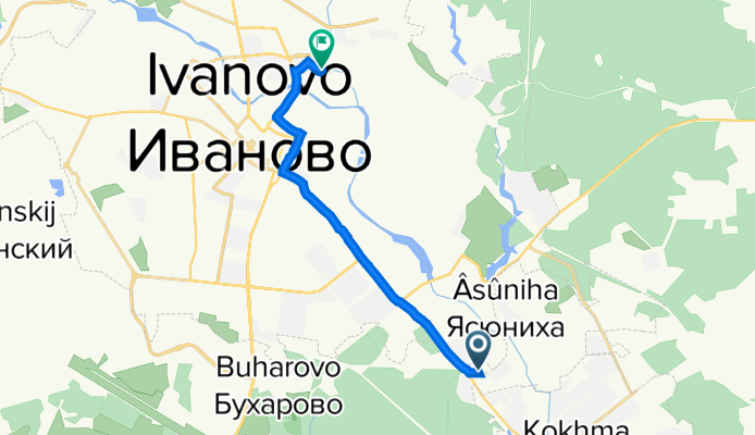Богданихское до улица Шошина, 4, Иваново