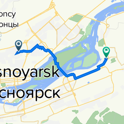 улица Дмитрия Мартынова, 13, Красноярск до Солнечная улица, 12А с18, Красноярск