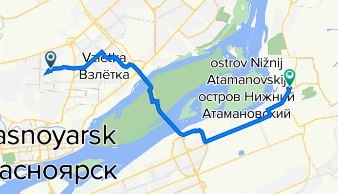 улица Дмитрия Мартынова, 13, Красноярск до Солнечная улица, 12А с18, Красноярск