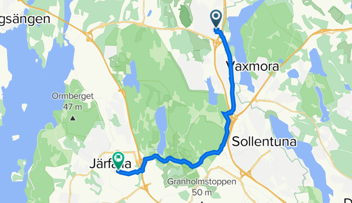 Kung Hans väg 61, Sollentuna to Frihetsvägen 14, Järfälla