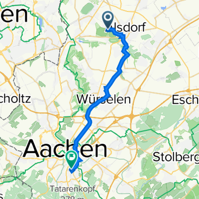 Herzogenrather Straße 202, Alsdorf nach Gregorstraße 11, Aachen