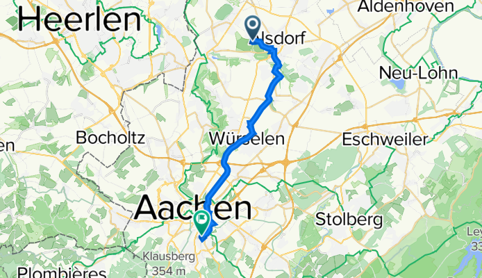 Herzogenrather Straße 202, Alsdorf nach Gregorstraße 11, Aachen