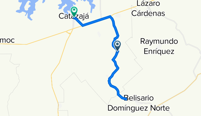 Vía sin nombre to Aldama 459, Catazajá